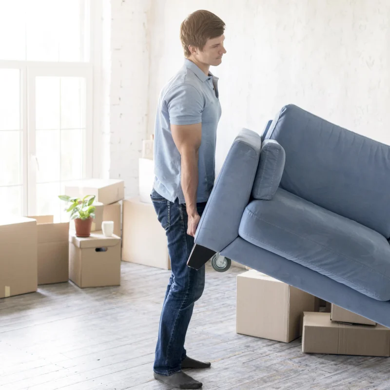 man take big sofa